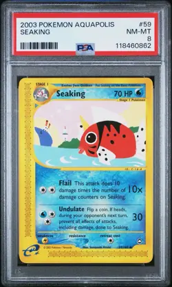 Pokemon Seaking #59 2003 Aquapolis - PSA 8 NM - Image 1