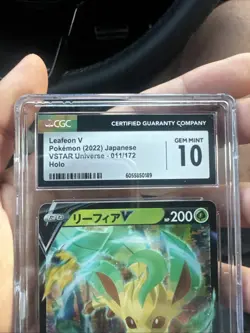 Japanese Pokemon 2022 Leafeon VSTAR CGC 10 Gem Mint - Image 3