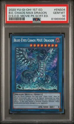 Blue-Eyes Chaos MAX Dragon Yugioh 2020 MVP1-ENS04 Secret Rare 1st Edition PSA 10 - Image 1