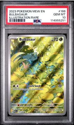 PSA 10 GEM MINT Bulbasaur Full Art Pokemon Card 166/165 Scarlet & Violet 151 - Image 1