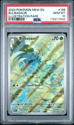 PSA 10 GEM MINT Bulbasaur Full Art Pokemon Card 166/165 Scarlet & Violet 151 - Image 1