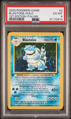 Pokemon PSA 6 Blastoise #2 Prima Edizione Holo Set Base 2000 Italiano - Image 2