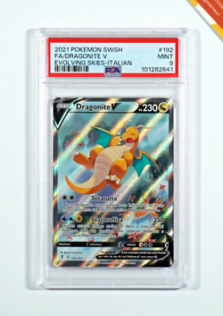 Pokemon PSA 9 Dragonite V #192 Full Art Evolving Skies 2021 Italiano - Image 1