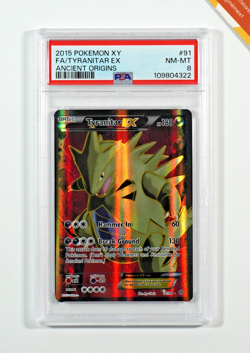Pokemon PSA 8 Tyranitar Ex #91 Full Art Ancient Origins 2015 English - Image 1