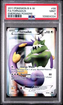 Pokemon PSA 9 Tornadus #98 Full Art Emerging Powers 2011 English - Image 2
