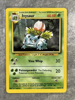 Ivysaur 030/102 Pokemon TCG Base Set Vintage WOTC Card Regular (Light Play) 2 - Image 1