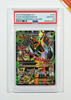 Pokemon PSA 10 M Houndoom Ex #154 Full Art Breakthrough 2015 Italiano POP 2 - Image 1