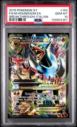 Pokemon PSA 10 M Houndoom Ex #154 Full Art Breakthrough 2015 Italiano POP 2 - Image 2
