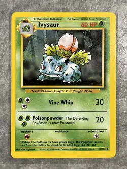 Ivysaur 030/102 Pokemon TCG Base Set Vintage WOTC Card Regular (Light Play) 4 - Image 1