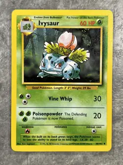 Ivysaur 030/102 Pokemon TCG Base Set Vintage WOTC Card Regular (Light Play) 5 - Image 1