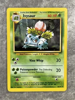 Ivysaur 030/102 Pokemon TCG Base Set Vintage WOTC Card Regular (Light Play) 7 - Image 1