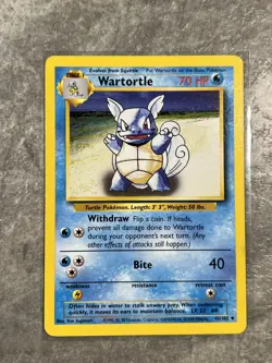 Wartortle 042/102 Pokemon TCG Base Set Vintage WOTC Card Regular (Light Play) 1 - Image 1