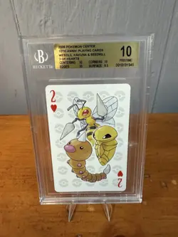 2006 Pokemon 10th Anniversary Weedle/Kakuna/beedrill Poker Playing Card BGS 10 - Image 1