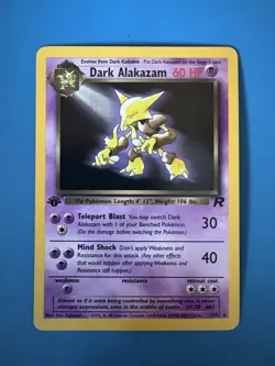 Dark Alakazam 18/82 Team Rocket 1st Edition - Non Holo Pokemon Card - Image 1