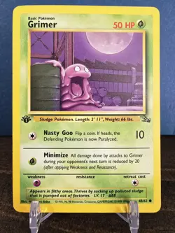 Grimer 48/62 Fossil 1st edition *Rare* Pokemon Card TCG Non Holo LP Vintage - Image 1