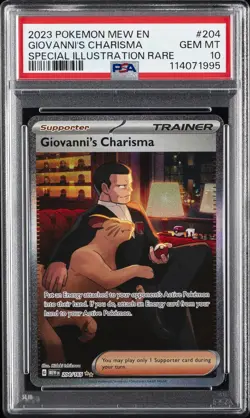 2023 POKEMON MEW EN-151 SPECIAL ILLUSTRATION RARE GIOVANNI'S CHARISMA PSA 10 - Image 1