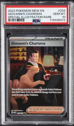 2023 POKEMON MEW EN-151 SPECIAL ILLUSTRATION RARE GIOVANNI'S CHARISMA PSA 10 - Image 1