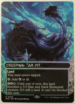 Creeping Tar Pit (0009) *Borderless* Magic MtG x1 EOS Stellar Sights - Image 1