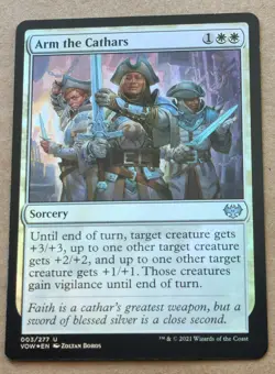 MTG Arm the Cathars FOIL Innistrad Crimson Vow 3/277 Uncommon - Image 1