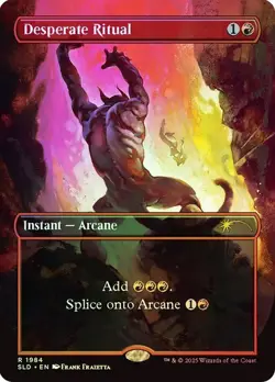 Desperate Ritual Foil, Frank Frazetta Secret Lair, Borderless Art, MTG - Image 1