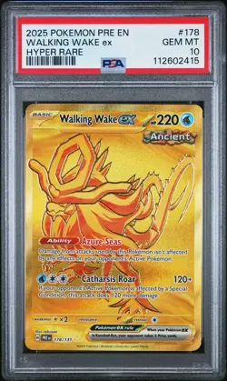2025 POKEMON PRE EN-PRISMATIC EVOLUTIONS #178 WALKING WAKE ex HYPER RARE PSA 10 - Image 1