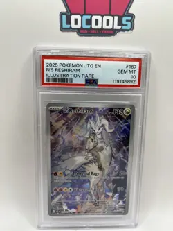 2025 Pokemon JTG EN-Journey Together #167 N'S RESHIRAM Illustration Rare PSA 10 - Image 1