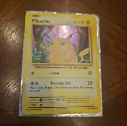Pikachu 2016 Pokemon Lv 12 60 HP Gnaw Thunder Jolt 35/108 Artist Mitsuhiro Arita - Image 1