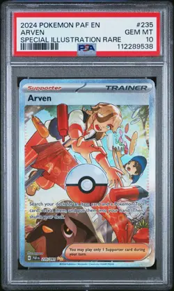2024 POKEMON PAF EN-PALDEAN FATES #235 ARVEN SPECIAL ILLUSTRATION RARE PSA 10 - Image 1