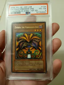 1st EDITION 2002 YuGiOh LOB Legends Of BLUE Eyes EXODIA THE FORBIDDEN ONE PSA 4 - Image 2