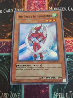 Yugioh Neo-Spacian Air Hummingbird STON-EN004 Super Rare 1st Edition Near Mint - Image 1