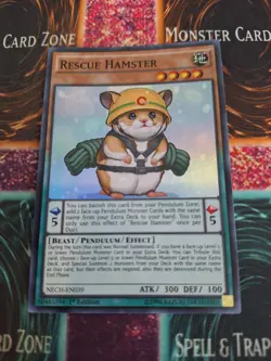 Yugioh Rescue Hamster NECH-EN039 Super Rare 1st Edition Near Mint - Image 1
