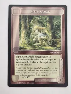 Elven Cloak MIDDLE EARTH 1995 THE WIZARDS Limited COMMON LOTR MECCG CCG Card - Image 1