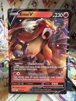 Pokemon TCG Entei V Sword & Shield: Brilliant Stars 022/172 Holo Ultra Rare Card - Image 1