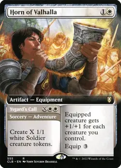 Horn of Valhalla R Ext Art Regular #555 | CLB Battle for Baldur's Gate | MTG - Image 1