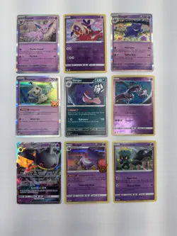 Pokemon Lot of 9 Cards w/ 3 Gengar Banette GX Mewtwo Espeon Mimikyu Holo - Image 1