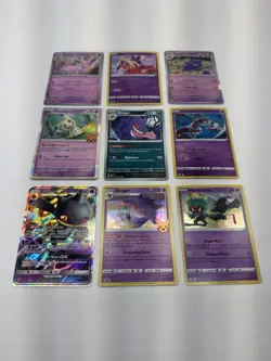 Pokemon Lot of 9 Cards w/ 3 Gengar Banette GX Mewtwo Espeon Mimikyu Holo - Image 2