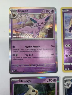 Pokemon Lot of 9 Cards w/ 3 Gengar Banette GX Mewtwo Espeon Mimikyu Holo - Image 5