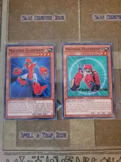 YUGIOH MACHINA GEARFRAME + MACHINA PEACEKEEPER SBCB COMMON 1ST ED NM SPEED DUEL - Image 1