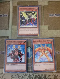 YUGIOH PHANTOM BEAST THUNDER-PEGASUS + CROSS-WING + WILD-HORN SBCB COMMON 1ST NM - Image 1