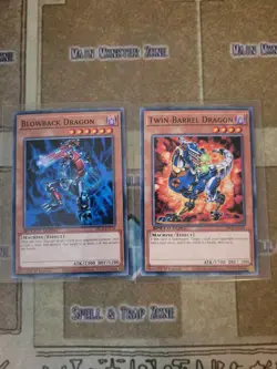 YUGIOH BLOWBACK DRAGON + TWIN-BARREL DRAGON SBCB COMMON 1ST ED NM SPEED DUEL - Image 1