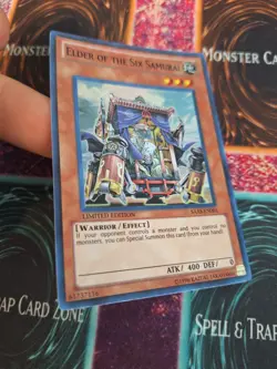 Yugioh Elder of the Six Samurai SAAS-EN001 Super Rare Limited Near Mint - Image 2