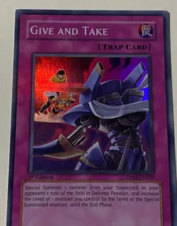 Yugioh Give And Take DP08-EN029 1st edition Super rare - Image 1