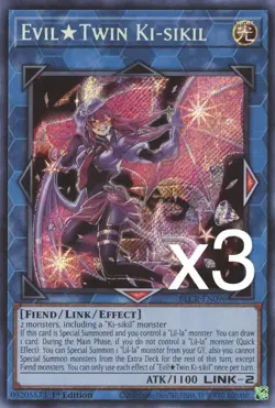 3X Yugioh Evil Twin Ki-sikil BLCR-EN096 Secret Rare 1st Edition NM - Image 1