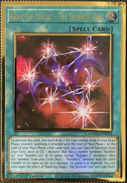 Rank-Up-Magic - The Seventh One MAGO-EN049 Maximum Gold 1st Ed Yugioh Card - Image 1