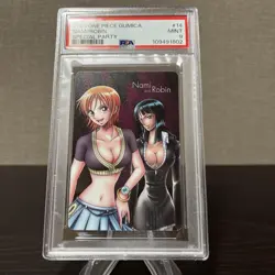 One Piece Nami/Robin Gummy Card PSA 9 Special Party Collectible Card - Image 1