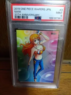 One Piece Nami 20th Anniversary Trading Card PSA 9 Mint Condition - Image 2