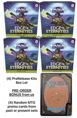 (4) Edge of Eternities MTG Prerelease Box Lot + BONUS Magic the Gathering Promos - Image 1