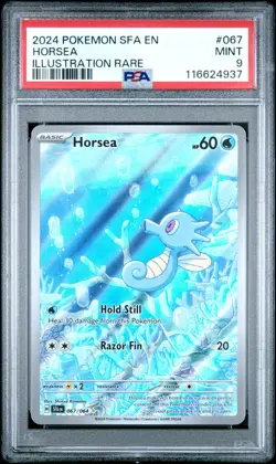 2024 POKEMON SFA EN-SHROUDED FABLE 067 HORSEA ILLUSTRATION RAR E PSA 9 - Image 1