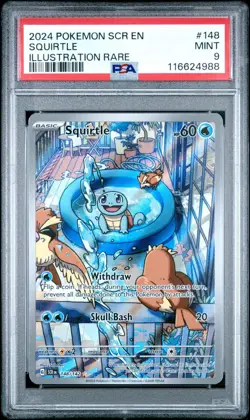 2024 POKEMON SCR EN-STELLAR CROWN 148 SQUIRTLE ILLUSTRATION RARE PSA 9 - Image 1