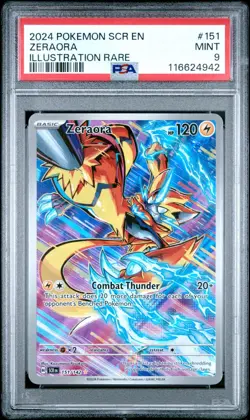 2024 POKEMON SCR EN-STELLAR CROWN 151 ZERAORA ILLUSTRATION RARE PSA 9 - Image 1
